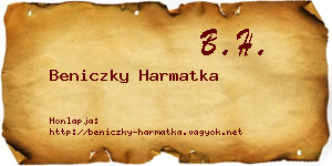 Beniczky Harmatka névjegykártya